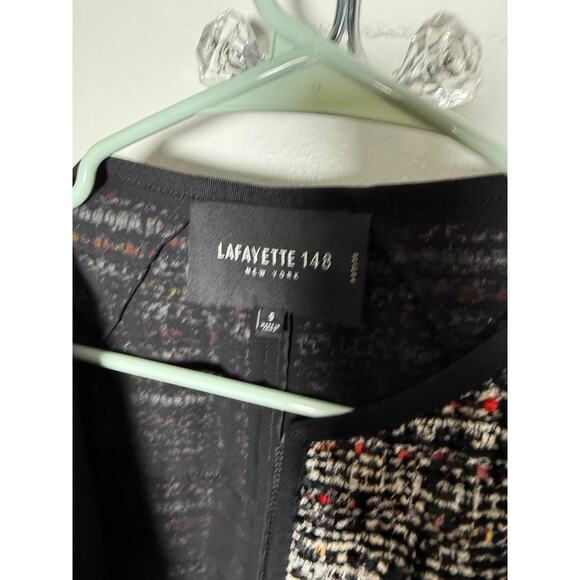 Lafayette 148 Black Multicolor Boucle Speck Tweed Zip Jacket Work Career Small - Picture 4 of 8